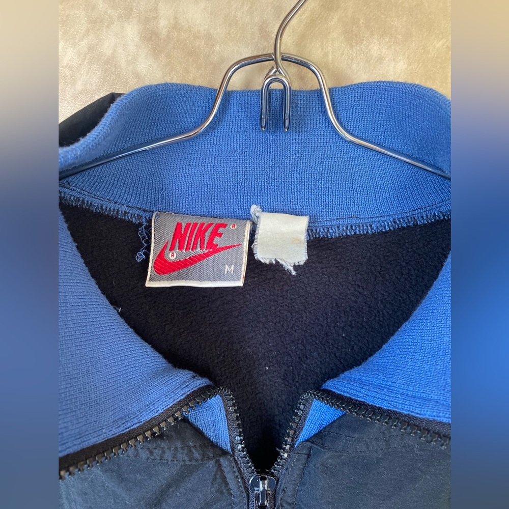 Nike Men's Black Blue Dual Layer Windbreaker Sweater Vest Jacket Vintage Medium - Picture 3 of 5